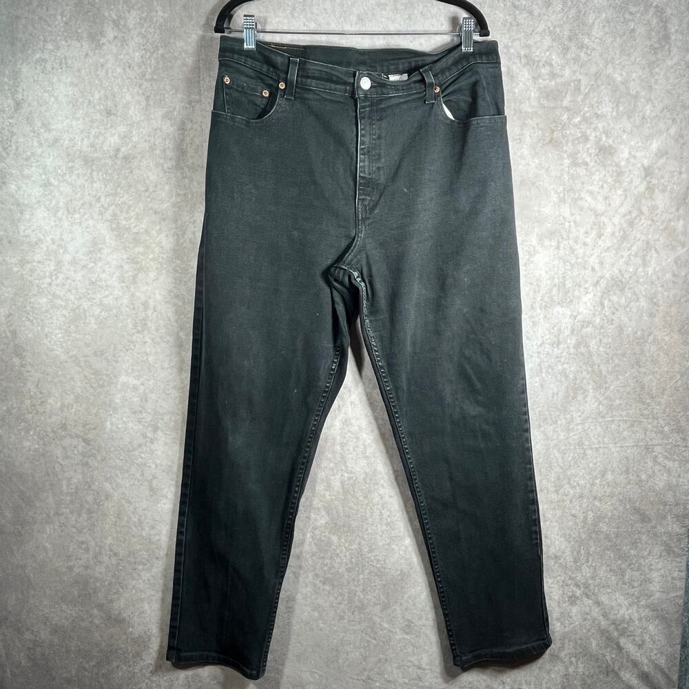 Vintage Levi's 550 Jeans Womens 14 Black Denim Relaxed Fit Tapered Leg High Rise